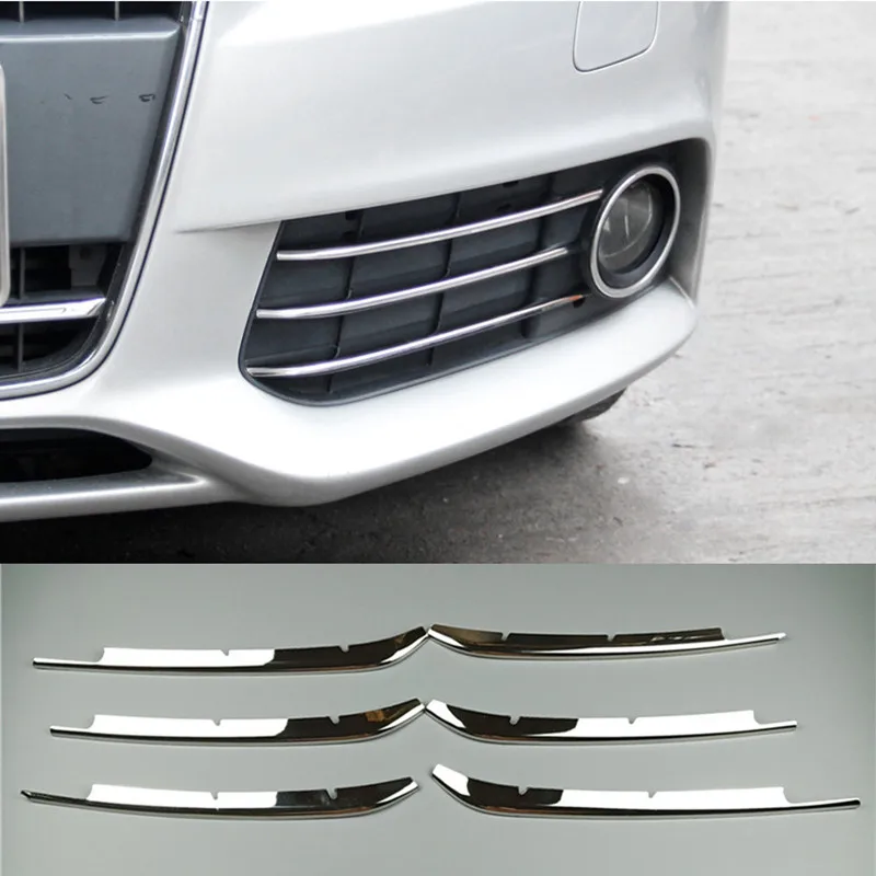 1 セットステンレス鋼車フロントグリル装飾カバートリムストリップアウディ A3 8 12v セダンハッチバックスポーツバック ステンレス鋼 フロントバンパーグリル 装飾カバートリム カスタム 高