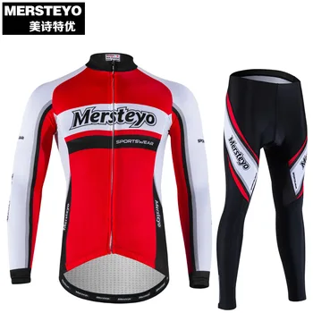 

2020 MERSTEYO Cycling clothing set Long sleeve Breathable Bicycle wear suits MTB clothes Anti-Sweat men cycling jersey sets