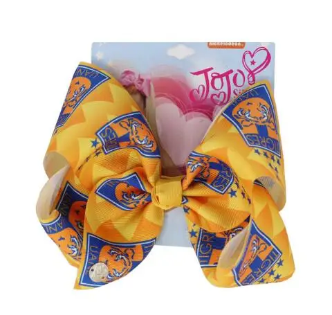 color 2 Горячая Новинка 8 дюймов мультфильм печати ленты tigres Девушки Бант Шпилька ручной работы волос банты волос Зажим Шпилька для волос аксессуары - Цвет: color 2