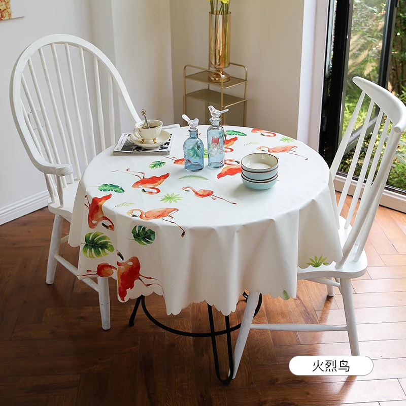 Cena Zielony liść nadrukowane okrągłe obrusy wodoodporny obrus obrus do jadalni dla pokoju kithchen olejoodporny zmywalny