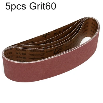 

5pcs 40-320 Grits Abrasive Sanding Belts Leather Rubber Wood Metal Polishing Kit