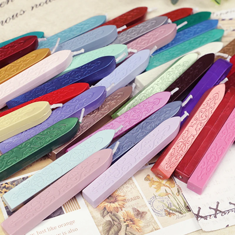 5 Pieces Sealing Wax Sticks with Wicks Antique Fire Manuscript Sealing Wax for Wax Seal Stamp Envelope Wedding Invitations