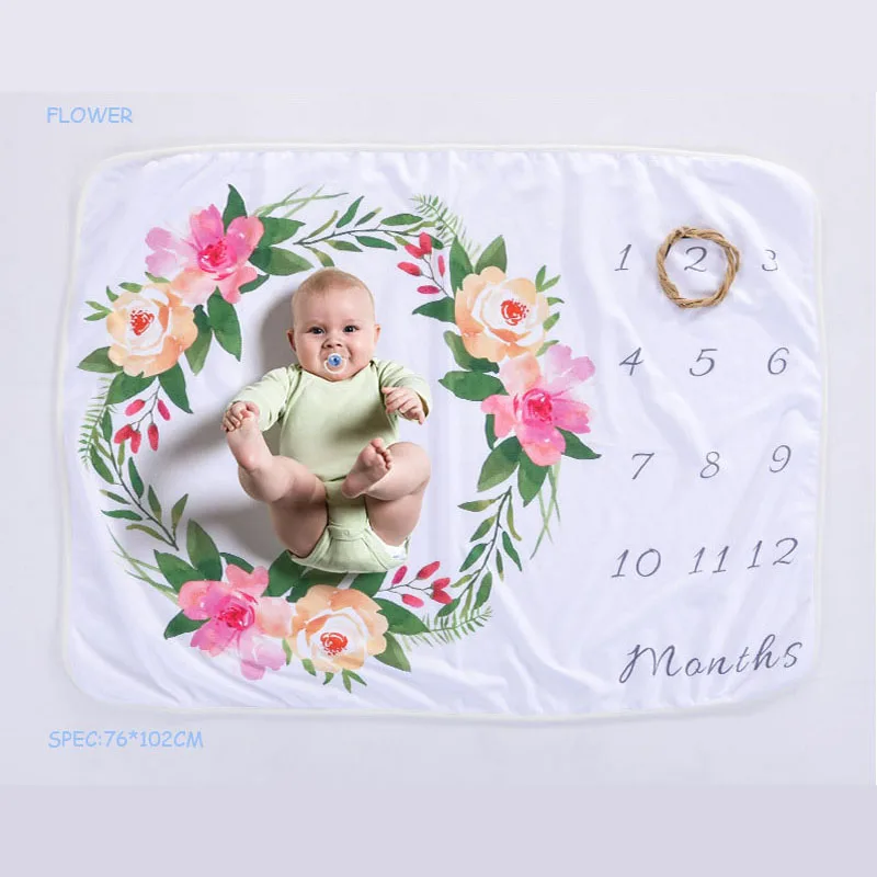 Детское одеяло с цветочным принтом и животными для фотосъемки новорожденных, флисовые пеленки для детей, муслиновые пеленки для фотосъемки жернов