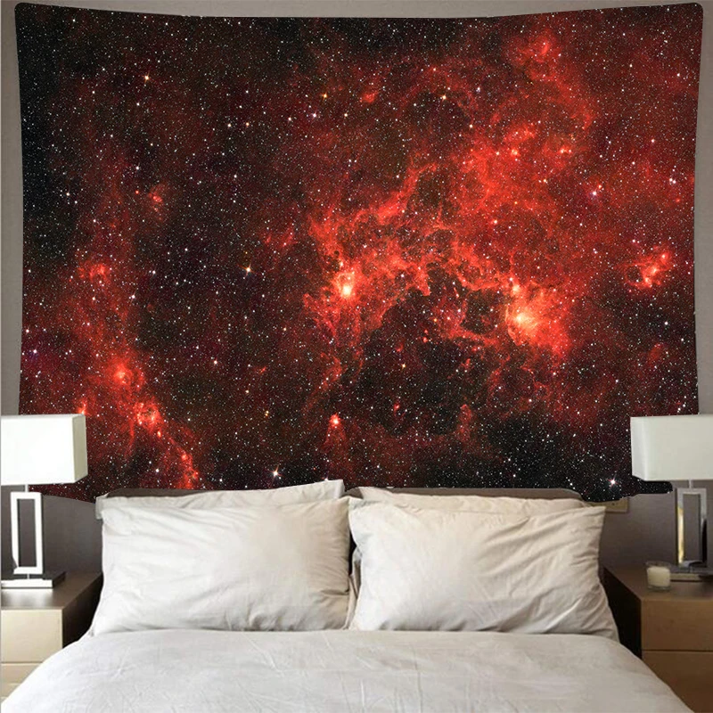

Mysterious universe starry sky space galaxy big art tapestry psychedelic wall hanging beach towel polyester fiber thin blankGT50