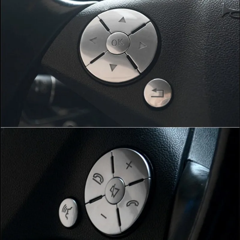 Автомобильный интерьер руля кнопка переключатель накладка наклейка для Mercedes Benz C E S класс W204 W212 W221 GLK X204 C200 C250