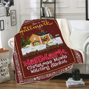 

Christmas Movie Watching Blanket Double-Sided Thickening Super Soft Cozy Warm Plush Throws For Adults And Children 150 X 200CM