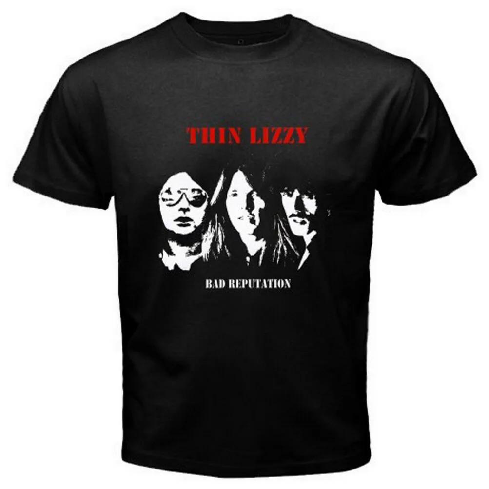 НОВАЯ тонкая мужская Черная футболка LIZZY Bad Reputation Rock Band Legend размеры от S до 3XL