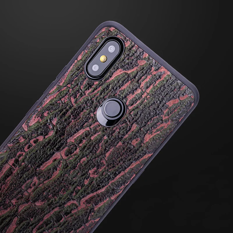 Discount Cheap cAn8S Cowhide Phone Case For Xiaomi Redmi Note 5 6 6a 7 7a 8 Pro For Mi 8 9 se 9T A1 A2 A3 lite Y3 Poco F1 Mix 2s 3 Bark texture Cover
