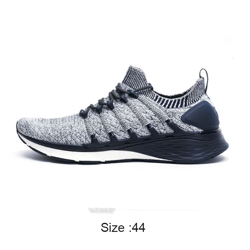 Original Xiaomi Mijia Sneakers 3 Men's Outdoor Sports Uni-moulding 3D Fishbone Lock System Knitting Upper Men Running Shoes - Цвет: Gray44