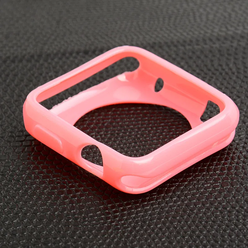 pink Мягкий силиконовый защитный чехол для apple watch 42 мм 38 мм apple watch 3 iwatch series 3 2 1 чехол для apple watch аксессуары - Цвет: pink