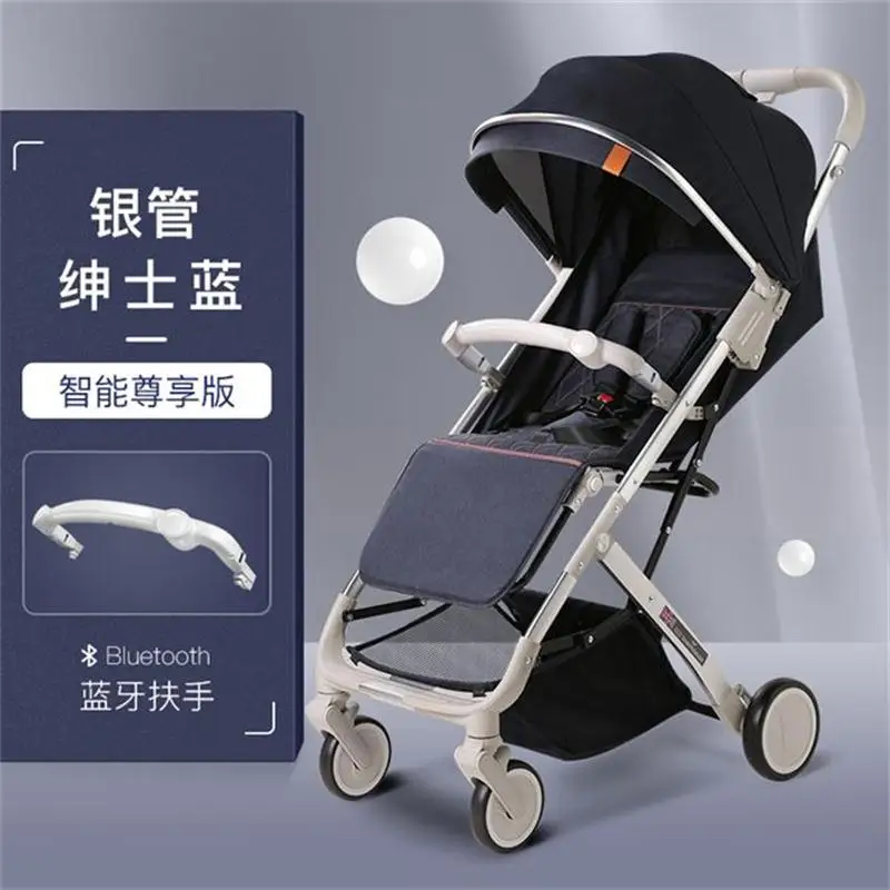 

Smart bluetooth stroller light baby stroller with music can sit and lie newborn umbrella carriage portable fold travel child car
