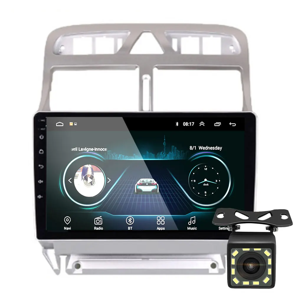 2din Android 8,1 автомобильный DVD мультимедийный плеер peugeot 307 307CC 307SW 2004-2013 автомобильный Радио gps навигация WiFi Bluetooth плеер - Цвет: Черный