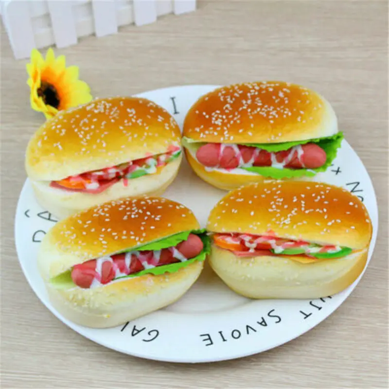

Fridge Pop New Simulation Toy magnet Rebound Slow PU Bread Squishy hamburger