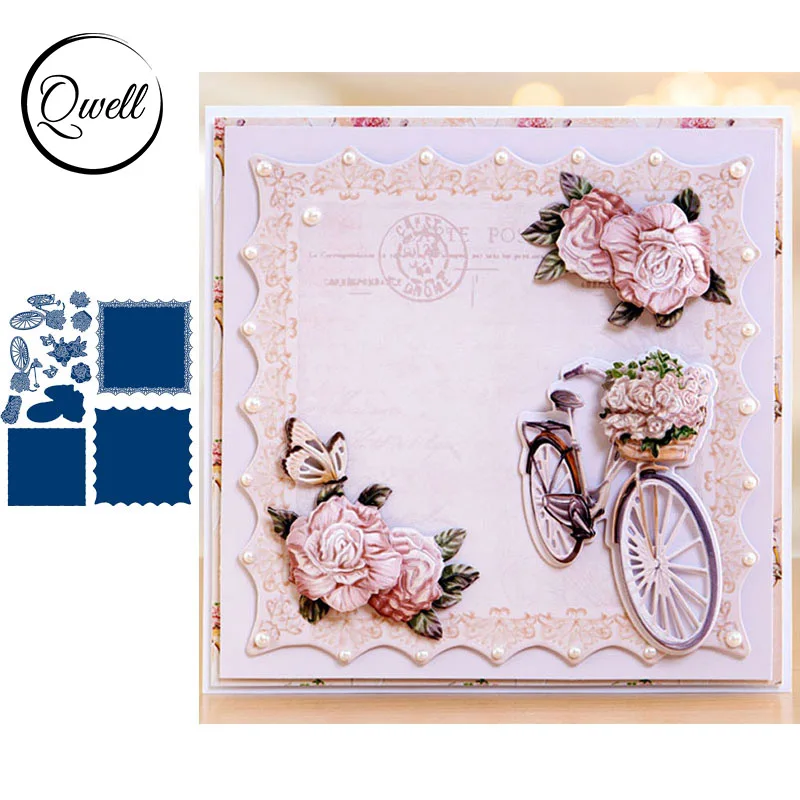 

QWELL Square Frame Lace Metal Cutting Dies for Scrapbooking and Card Making Paper Embossing Craft New 2019 die cuts