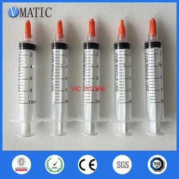 

Free Shipping 5 Pcs 10ml Manual Syringe With 5 Pcs Red Tip Cap (5Sets/Bag)