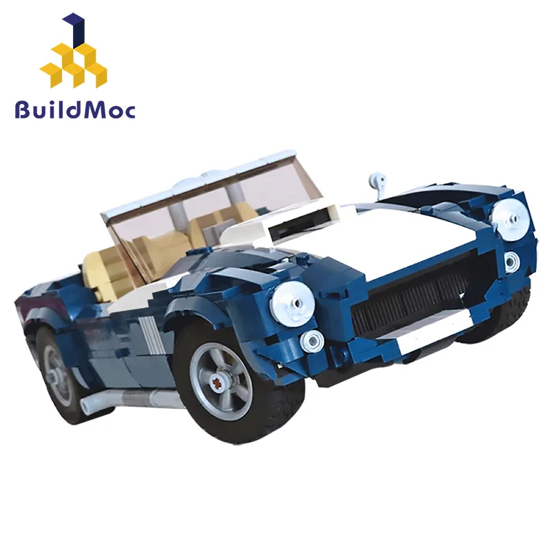 

Buildmoc Technic Speed Champion Building blocks bricks race Mustang GT Supercar GTR P1 Car Model Creator Children