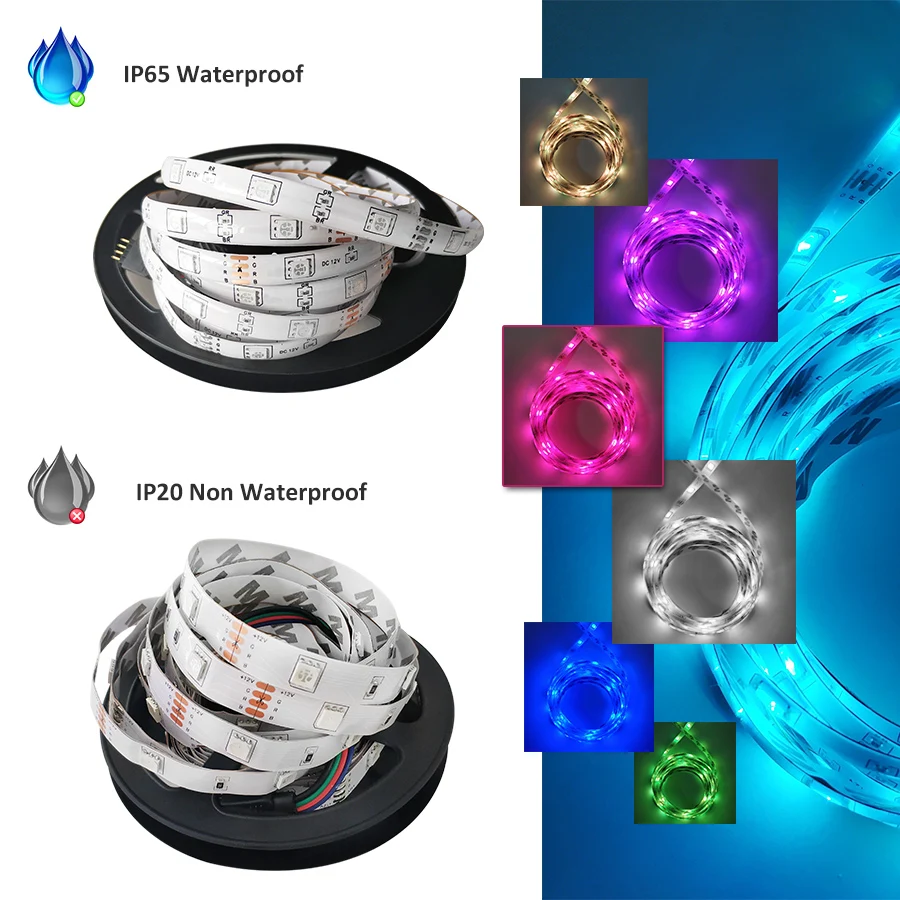 5 м 10 15 RGB Светодиодные ленты светильник s Водонепроницаемый гибкий Светодиодная