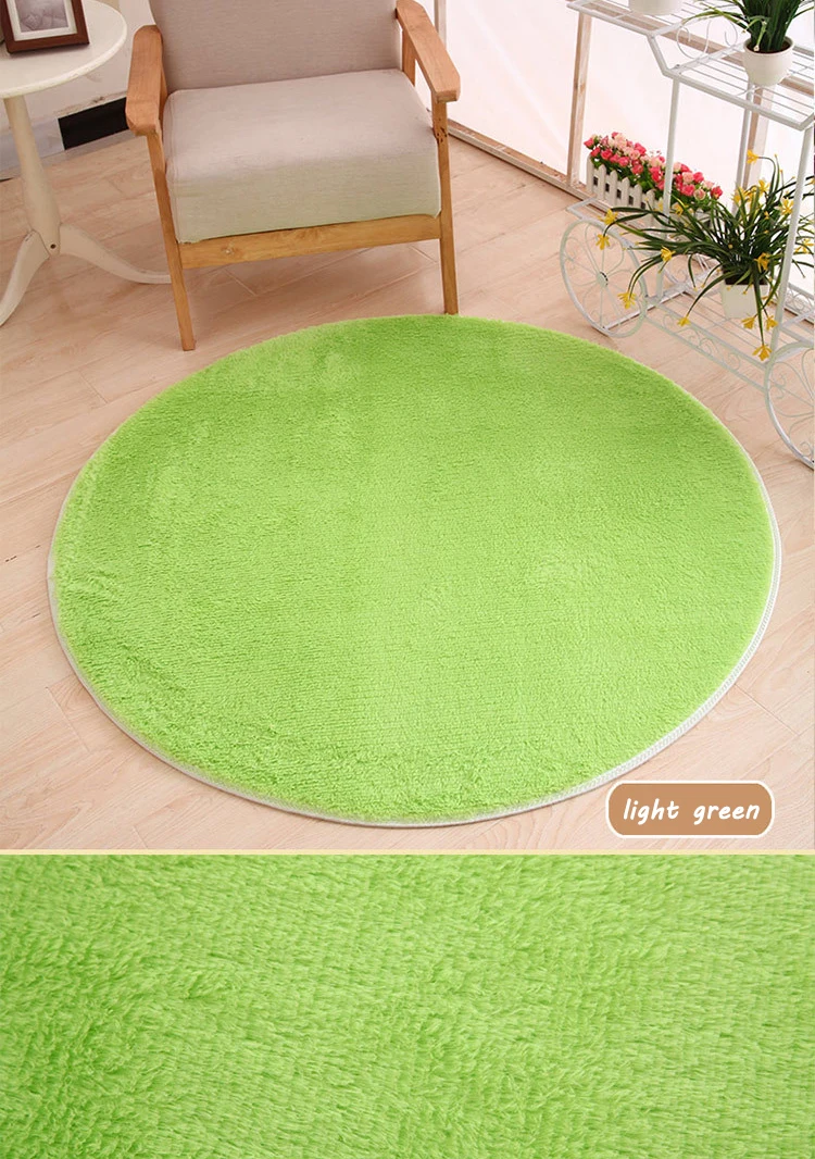 120 x 120cm Round Plush Carpet Soft Living Room Bedroom Rug Floor Mat Home Decor Short-haired Silky Plush Carpets Warm Mats