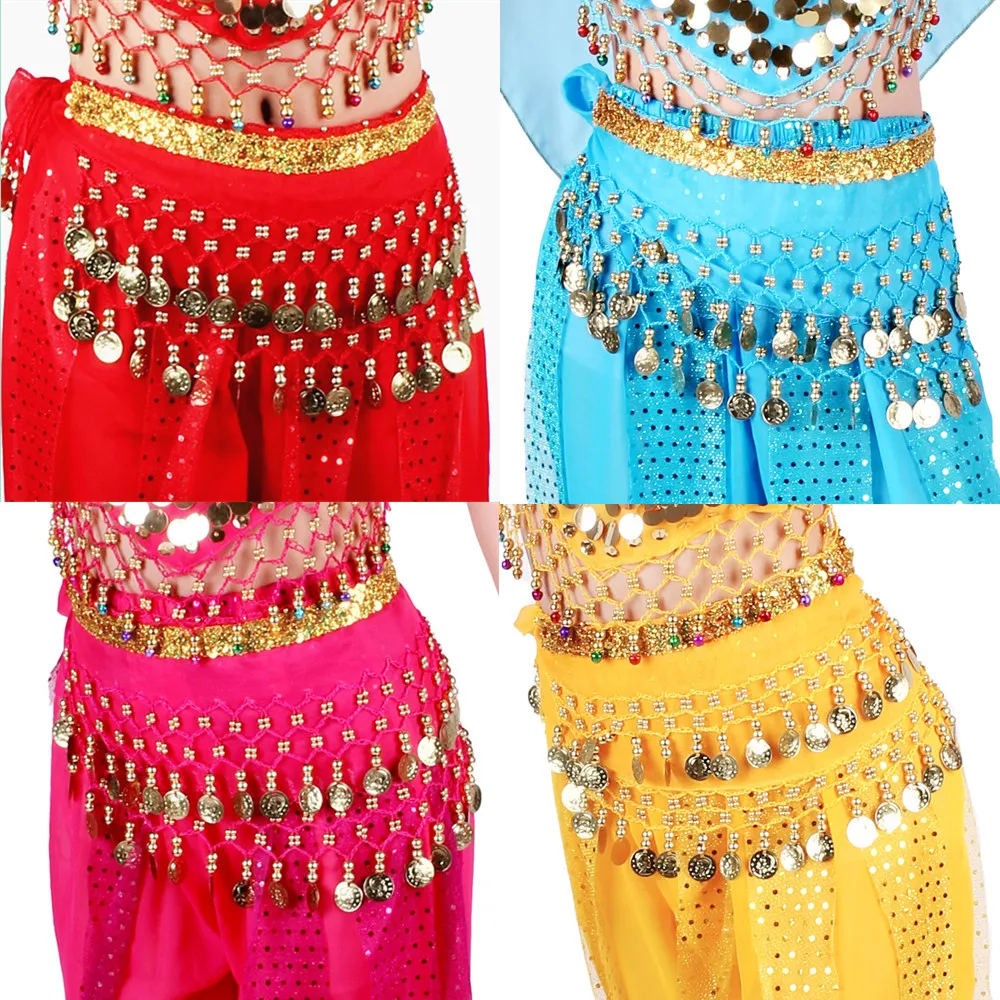 Детские танцевальные хип-аксессуары для шарфа пояс для танца живота юбка с золотым поясом для танца живота болливудские костюмы для детей