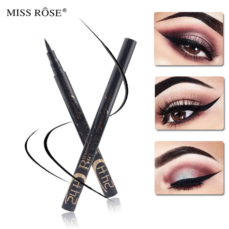 Лидер продаж черная водостойкая Серебристая подводка для глаз MISS ROSE Стойкая