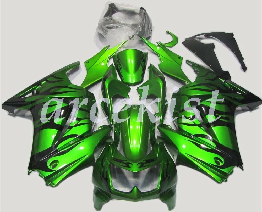 Литье под давлением мотоцикл ABS Обтекатели комплект подходит для kawasaki Ninja 250R EX250 2008- 08 09 10 11 12 13 14 зеленый серый
