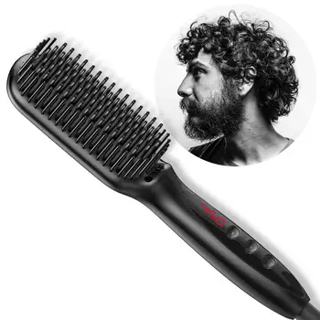 

Professional Hair & Beard Straightener Brush Electric Straightener Brush Fast Heating Brush Ionic Hair Straightening Hot Comb