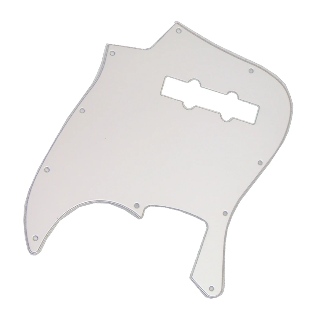  3Ply Jazz Bass Pick Guard Scratch Plate 10 Hole Replacements Parts White