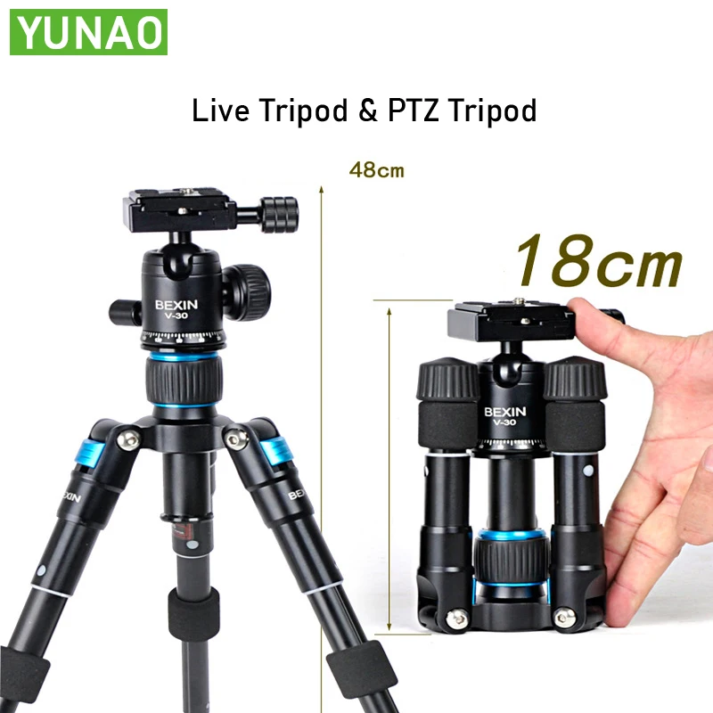 

YUNAO V30 Travel Camera smartphone holder phone Photography tripod Mini Tripod for Smart Phone dslr camera Shooting video