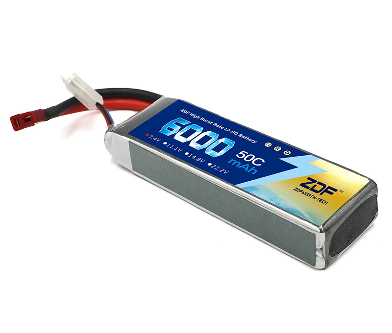 ZDF power RC 2S LiPo батарея 7,4 V 6000MAH 50C для RC Дрон Квадрокоптер вертолет Автомобиль Лодка Самолет