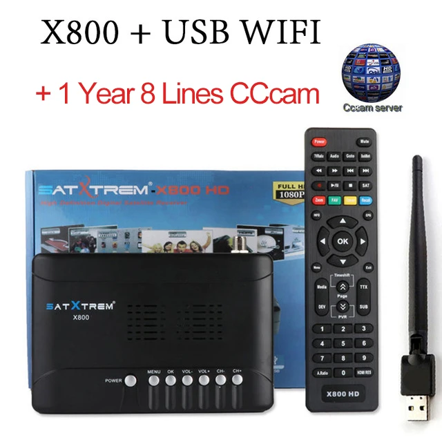 Белый Satxtrem X800 HD DVB-S2 спутниковый ресивер ccam espana 8 линия на 1 год Европа отдельный декодер тв рецептор ccam Испания PK X800S HD - Цвет: Белый