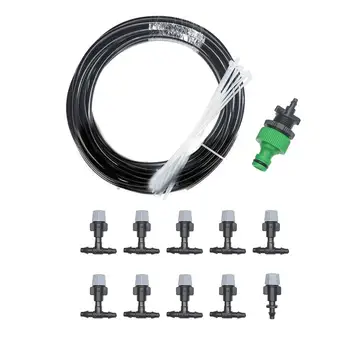 

MeterMall 10M 10 Spray Heads Single Outlet Micro Spray Head Atomizer Set for Cooling Fogging Moisturizing
