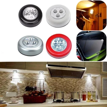 

3 LED Touch Light Battery Powered Tap Push Stick Night Emergency Car Wall Lamp