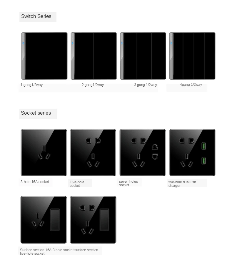 interruptores e acessórios para interruptores