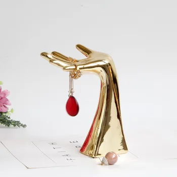 

XinChen European Style Simple Storage Rack Room Decoration Home Furnishings Rose Golden Ceramics Craft Ornaments Jewelry Storage