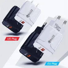 18W USB Charger Quick Charger 3.0 for xiaomi Mi 9 A3 Redmi Note 8 7 K20 pro Wall Phone Charger EU US Adapter QC3.0 Fast Charging