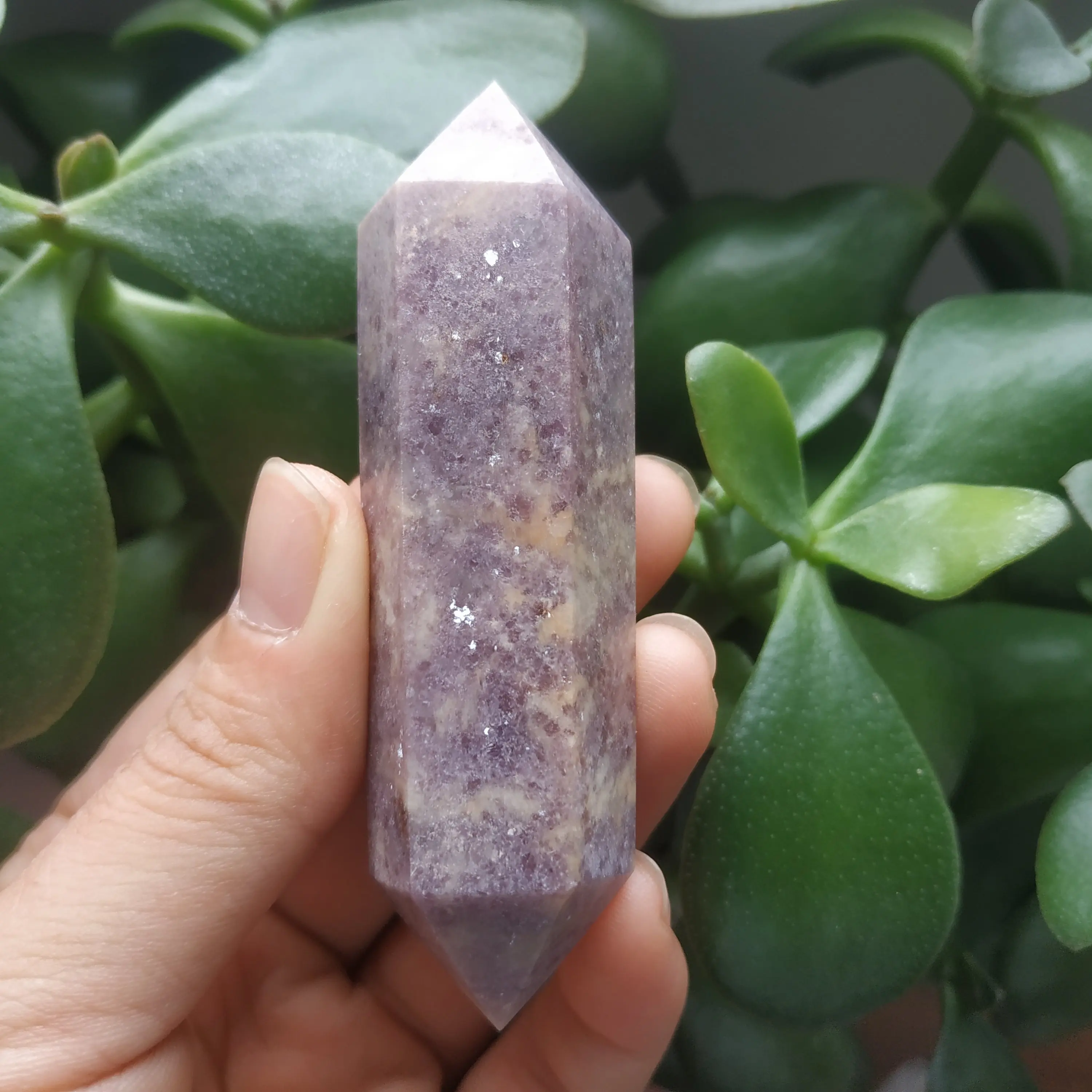 Натуральный прозрачный кристалл Lepidolite башня кристалл кварца лечебные точки