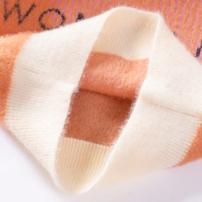 Детский свитер, пуловер норковый кашемир, Осень-зима, стиль, для девочек, вырез лодочкой, толстый свитер для детей 1 года