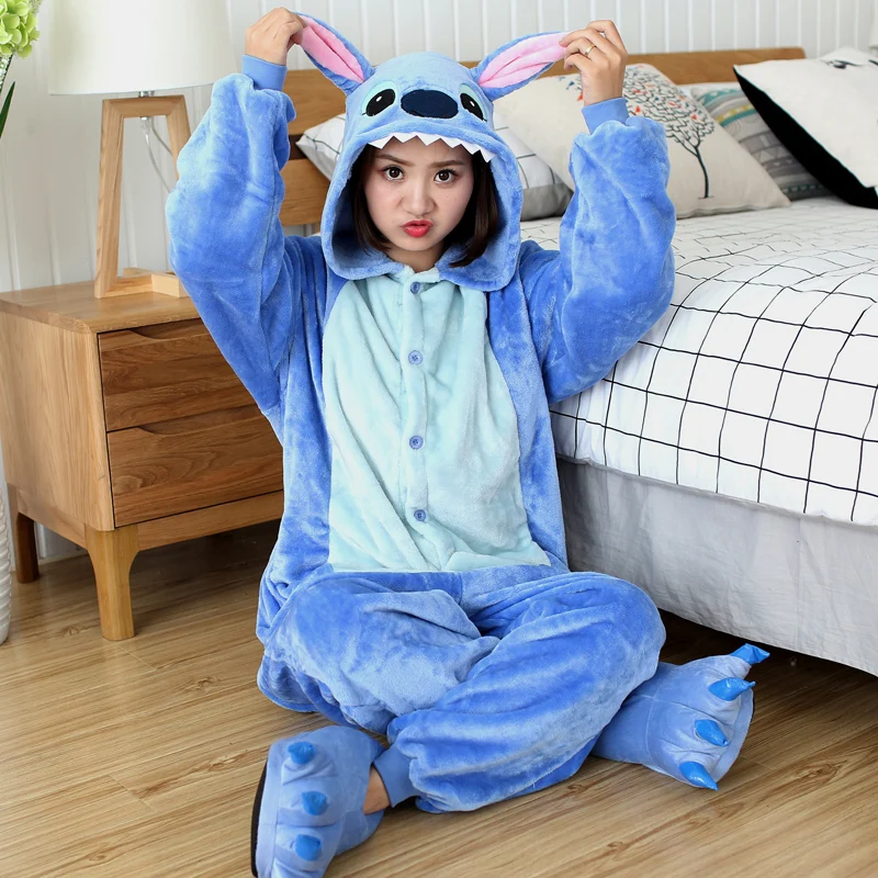 2021 Flannel Unicornio Onesie Adults Animal Pijama Stitch Pajamas Women Cosplay Cartoon Pyjama Totoro Panda Onesies Sleepwear mens cotton pajama sets