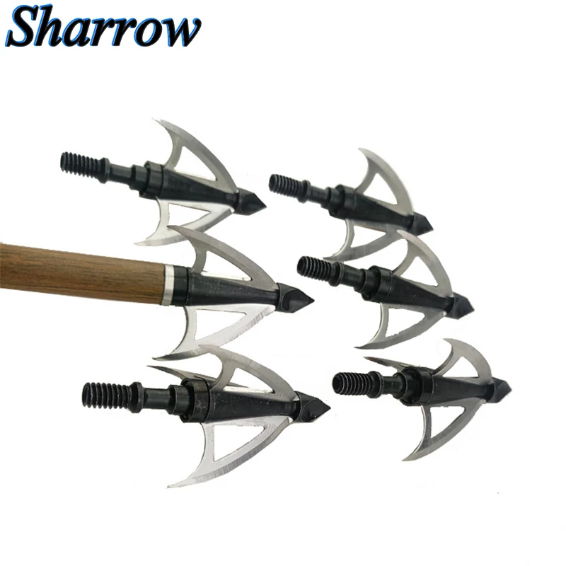 

100 Grain 3 Fix Blade Hunting Arrowhead Broadhead Steel Arrow Tips Screw-In Arrow Head for Bow and Arrow Shooting Archery