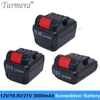 

12V 16.8V 21V 3000mAh Screwdriver Battery Electric Drill Battery Cordless Screwdriver Charger Battery For Power Tool Use Turmera