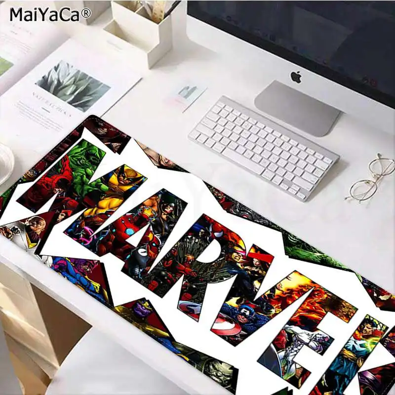 Lock Edge 40X90cm MaiYaCa простой дизайн Марвел резиновая мышь прочный Настольный коврик для мыши резиновый ПК компьютерный игровой коврик для мыши - Цвет: Lock Edge 40X90cm
