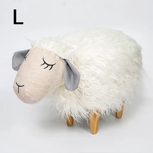White Lamb-L Диван Османская фасоль мешок табурет для обуви пуф ткань для стула детские игрушки табурет для ног из цельного дерева нордическая мебель для дома Декор для гостиной спальни - Цвет: White Lamb-L