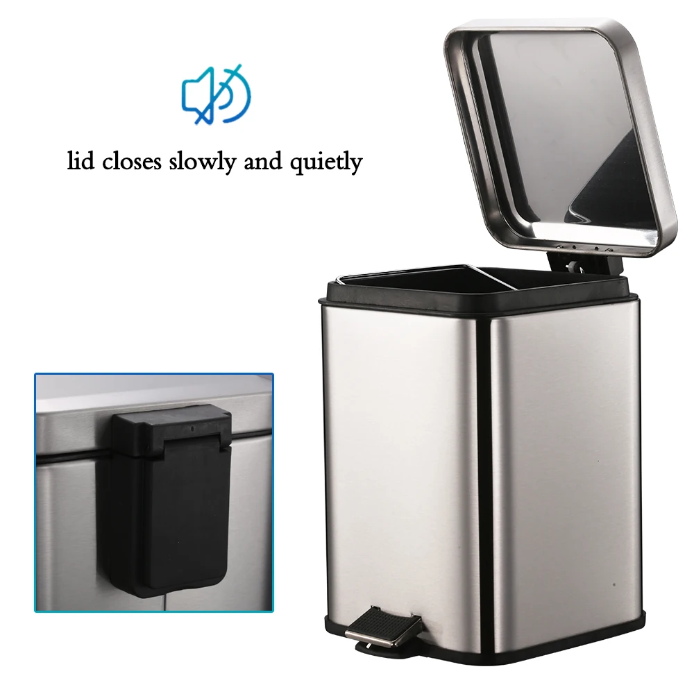 Smartbin 6L Нержавеющая сталь шаг педаль мусорное ведро для мусора корзина по