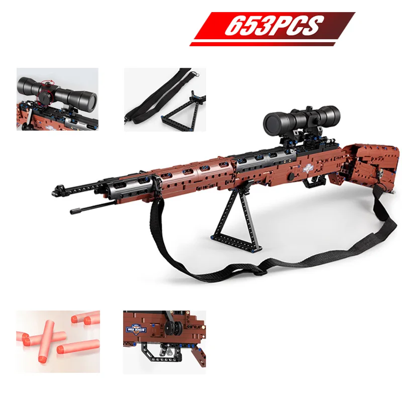 783pcs 98K Sniper Rifle Pistol Boy Military Gun Model Building Blocks Bricks Boy