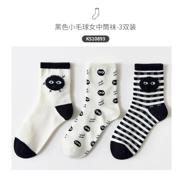 2021 Caramella New Pattern Women Socks 3pairs/lot Spring Summer Cotton Socks Funny Cartoon Squirrel Socks Lace Flower Socks K510893