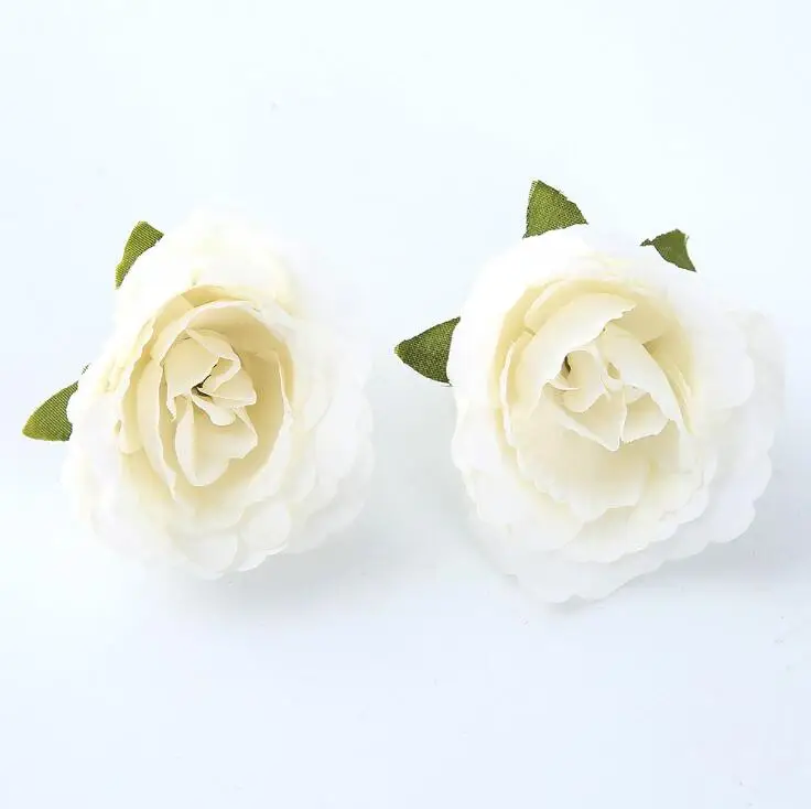 white Искусственные цветы поддельные голова розы 10 шт./лот DIY обувь шляпа украшение для альбома шелковые цветы Мини Роза голова - Цвет: white