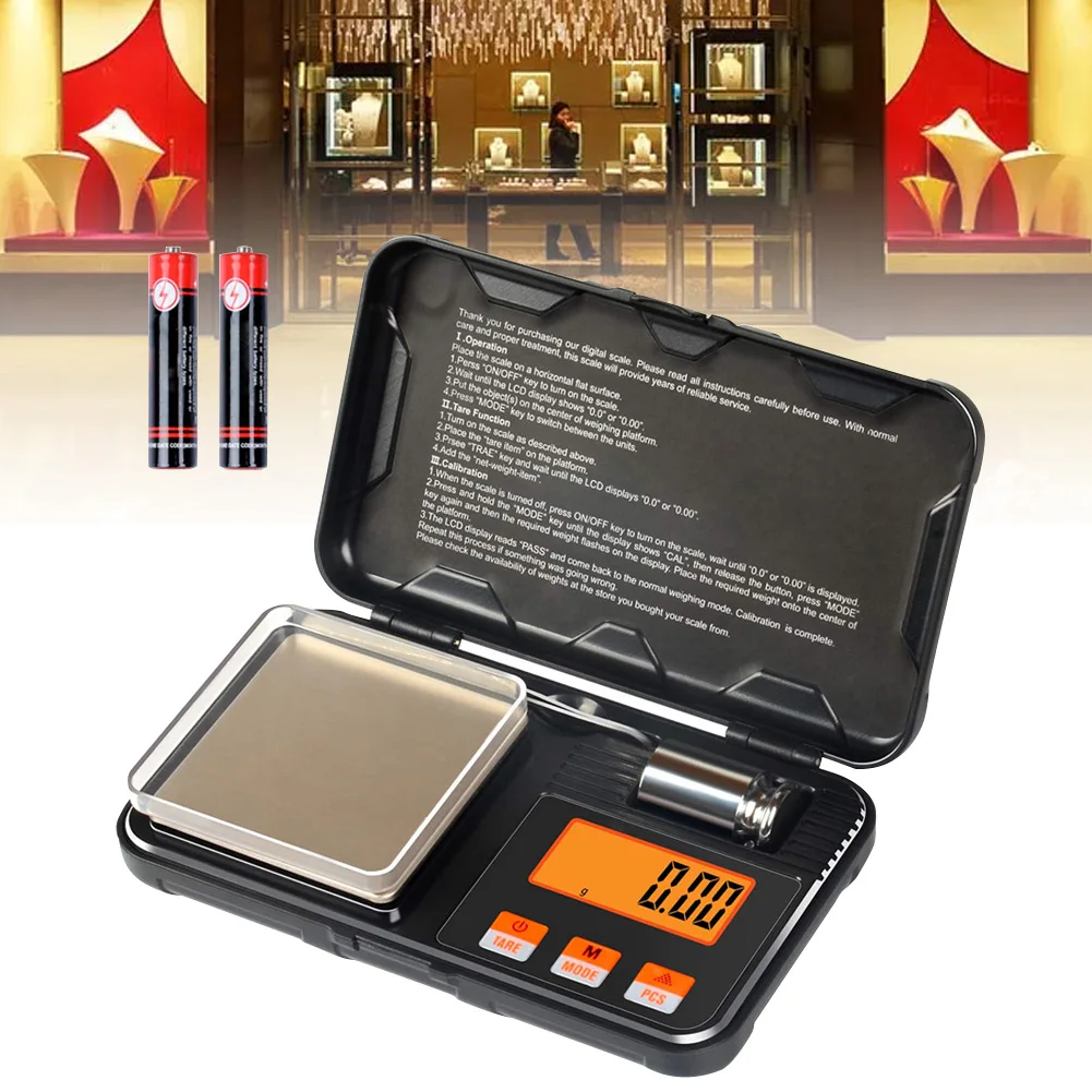 

200g / 0.01g Digital Pocket Scale 50g Calibration Weight with Tweezers Battery Include TT-best