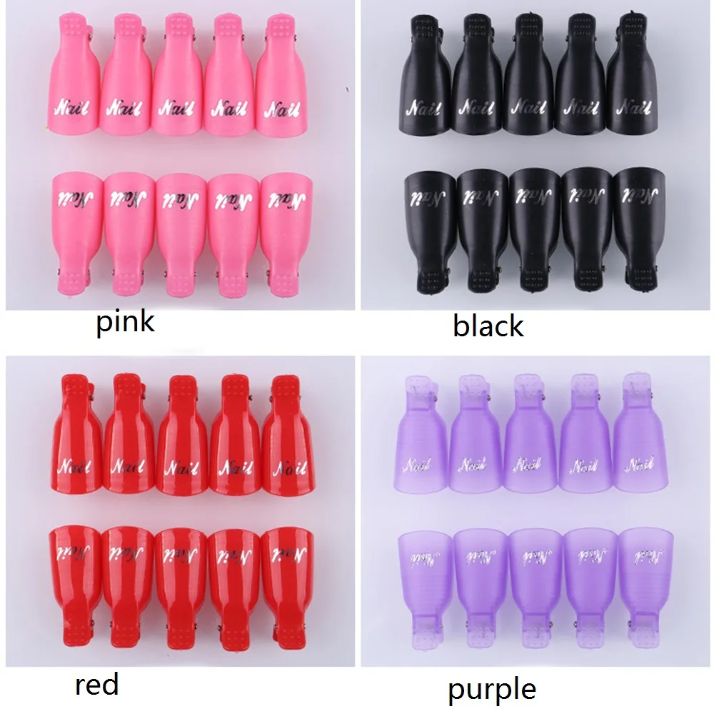 10 шт носимых акриловых зажимов для ногтей для снятия лака для ногтей, пластиковые колпачки для прижима для дизайна ногтей, УФ-гелевые наконечники для ногтей