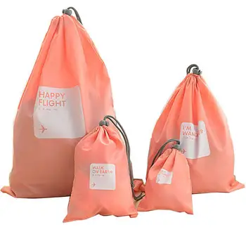 

4 in 1 Best Quality Universal Waterproof Drawstring Bag -Pink & 4 Sizes Swimming Sports Accessories