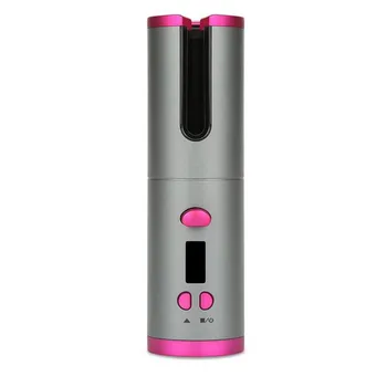 

USB Rechargeable Auto Rotating Hair Curler Curling Iron LCD Temperature Adjustable Ceramic Curling Wave Styer Hair Tool 20#514